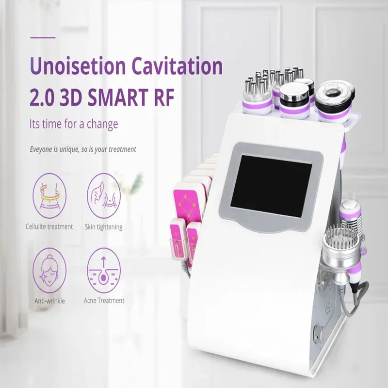 9 In 1 Ultrasound 40K Cavitation Vacuum Therapy Body Suction Slimming Microcurrent Skin Care Face Lifting Beauty Machine 6 in 1