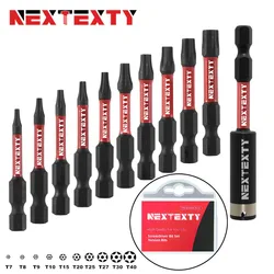 50mm T7-T40 Torx Screwdriver Bit Set With Box Impact Tough Magnetic Hex Shank Drill Screw Wrench S2 Alloy Steel Star Bit Tools