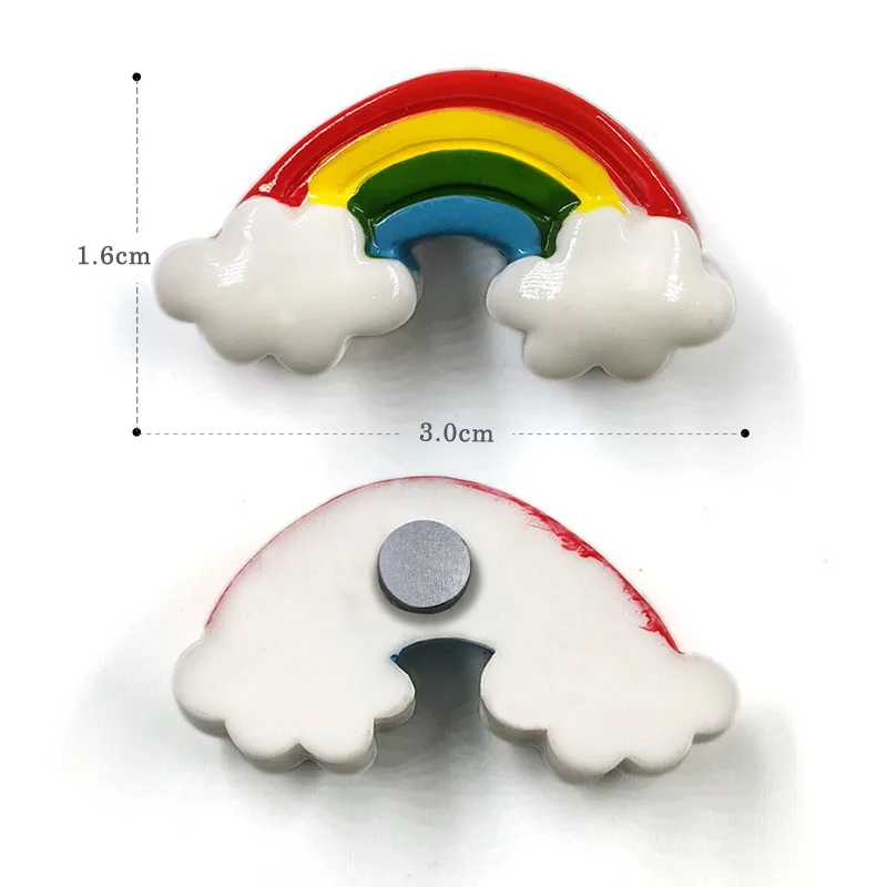 10pcs Rainbow Fridge Magnets Resin Craft Whiteboard Refrigerator Megnetive Message Post Home Kitchen Decoration Accessories