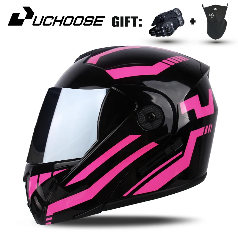 2024 Filp Up Motorcycle Helmets Double Lenses Safe Casco Casque Moto Riding Motocross Full Face Motorbike Helmets Women Men