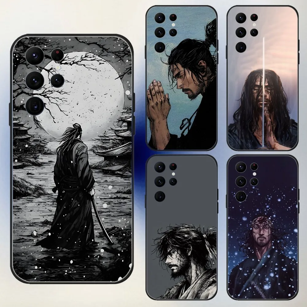 Vagabond Miyamoto M-Musashi Phone Case For Samsung S24,23,22,30,21,10,9,Ultra,Plus,Lite,FE,5G Black Soft Case