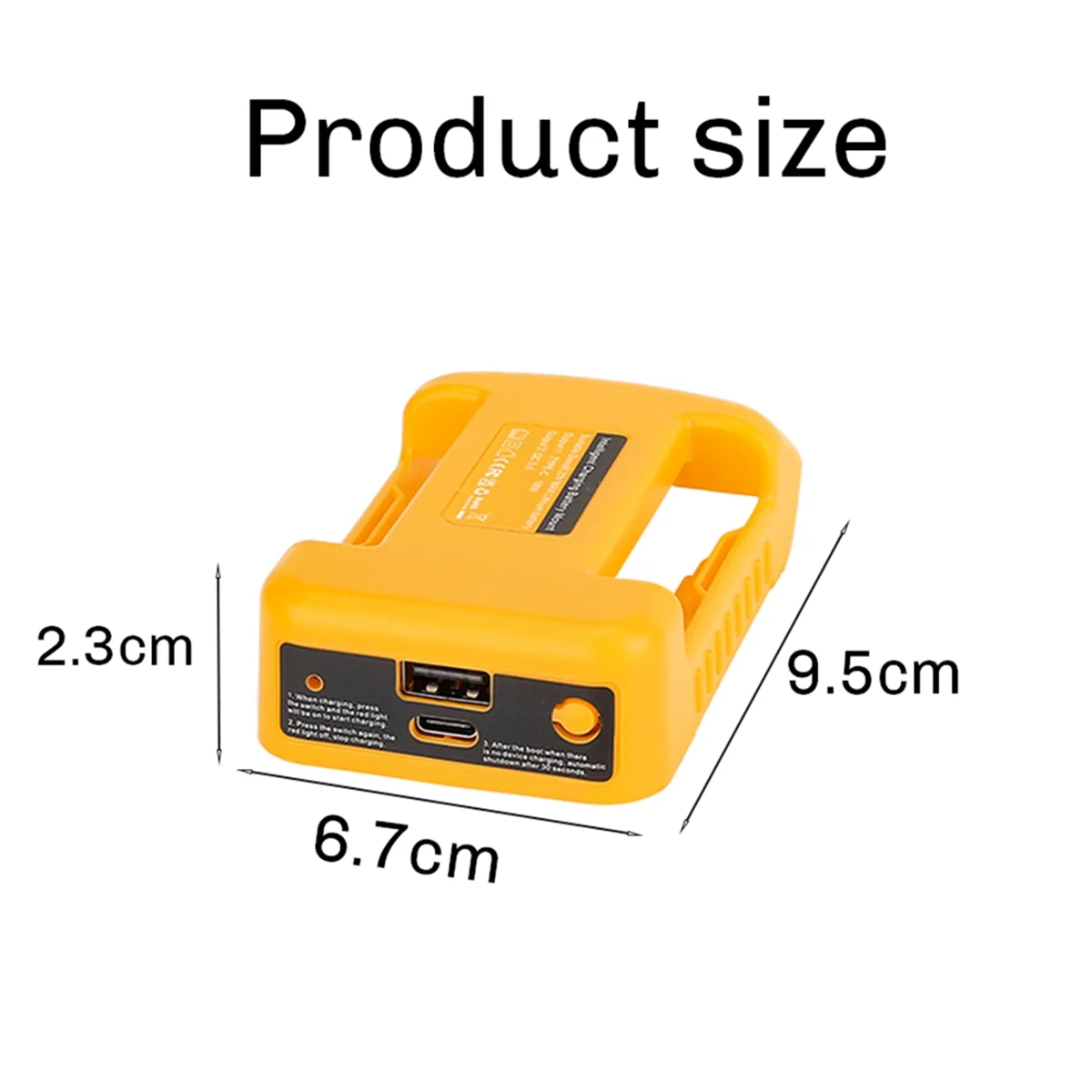 Usb Lader Adapter Voor Dewalt 18V 20V Li-Ion Batterij Met Usb En Type-C Snel Opladen Dcb200 Dcb205 (Zonder Batterij)