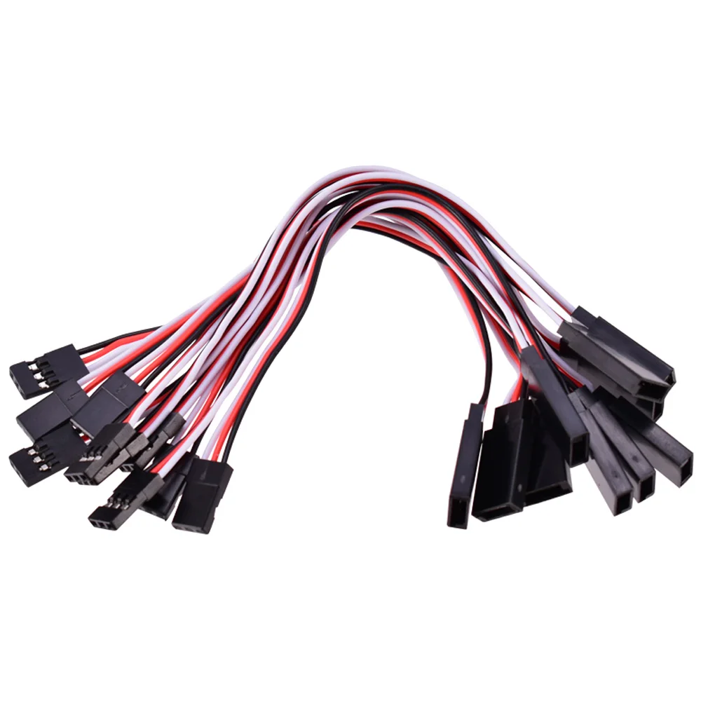 10 pièces/lot 100mm/150mm/200mm/300mm/500mm/1000mm Extension de Servo câble de fil mâle et mâle/femelle et mâle pour JR Futaba RC Servo