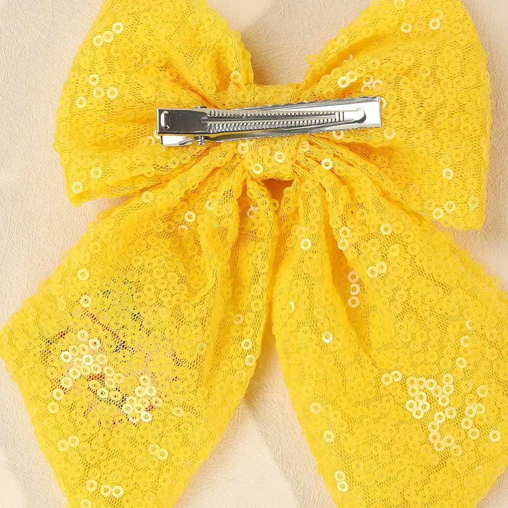 Large Glitter Sequin Bow Hair Clip Back To School Girls Hairpins Barrettes Elegant Kids Ponytail Hairpin Hair Accessories