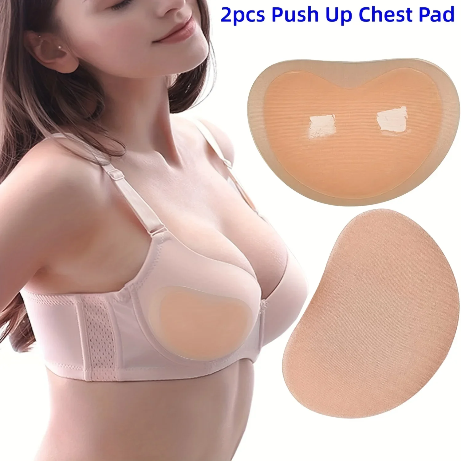 

Womens Push Up Bra Inserts Seamless Magic Sponge Pads for Instant Breast Lift Reusable Water-Resistant Silicone Nipple Covers