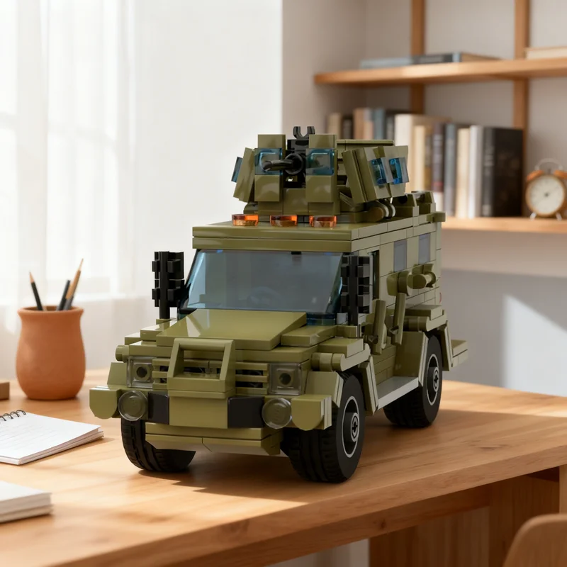 

370pcs MOC City Lenco BearCat Army Truck Model Building Blocks Construction Idea Education Toys Brick Christmas Gifts Birthday