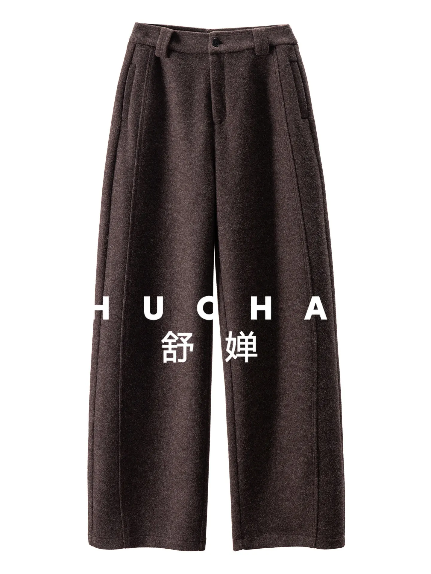 

High Quality Cabinet with Wool High Waist Wide Leg Sickle Pants Women 85F3 Palazos De Mujer Pantalón