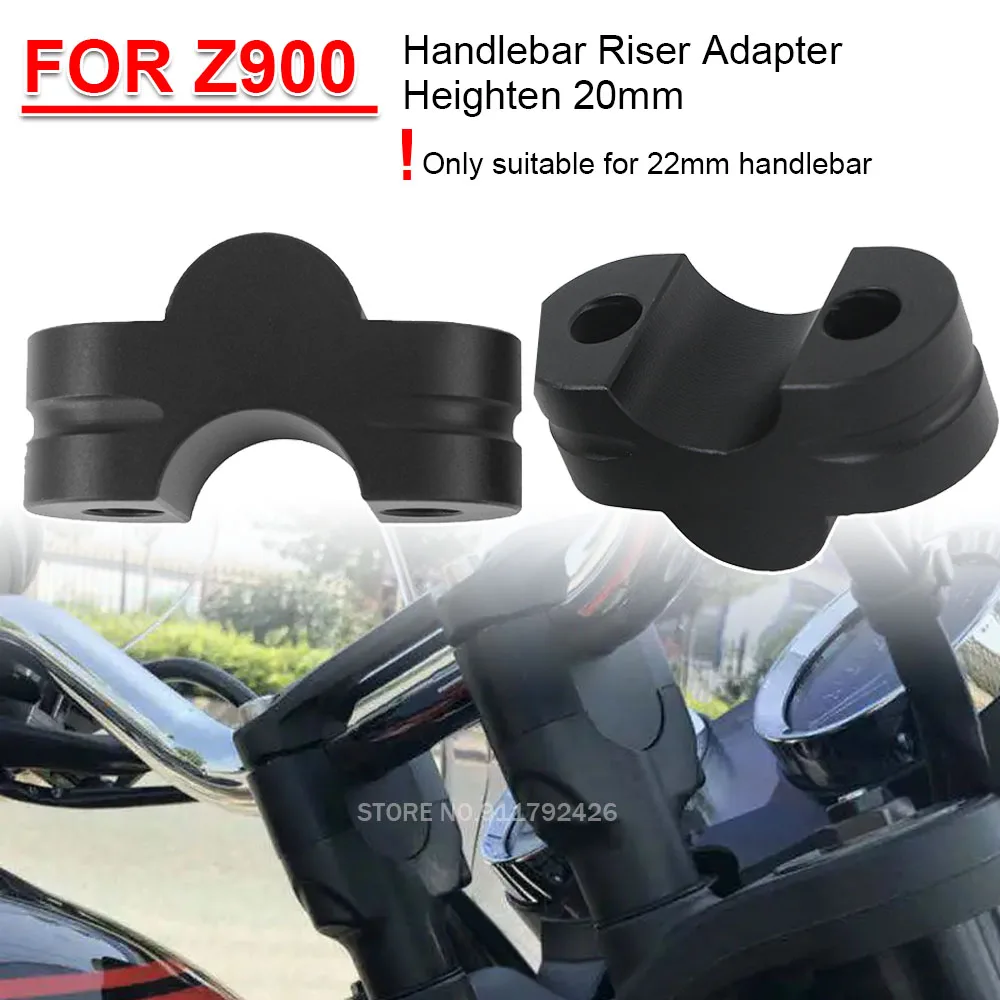 Motorcycle Handle Bar Riser For Kawasaki Z900 2020-2023 22MM Handlebar Heighten 20MM Mounting Extend Clamp Adapter Accessories