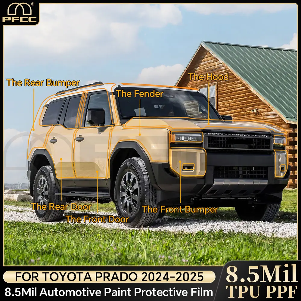 

Car Paint Protection Film Pre Cut TPU PPF Body Sticker Bra Kit Styling Accessories Transparent Film For Toyota Prado 2024 2025
