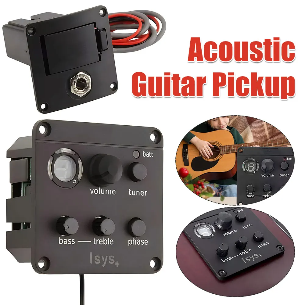 Acoustic Guitar Pickup Acoustic Guitar Preamp Classic Acoustic Guitar EQ Tuner Piezo Pickup for Fishman ISYS+ Accessories