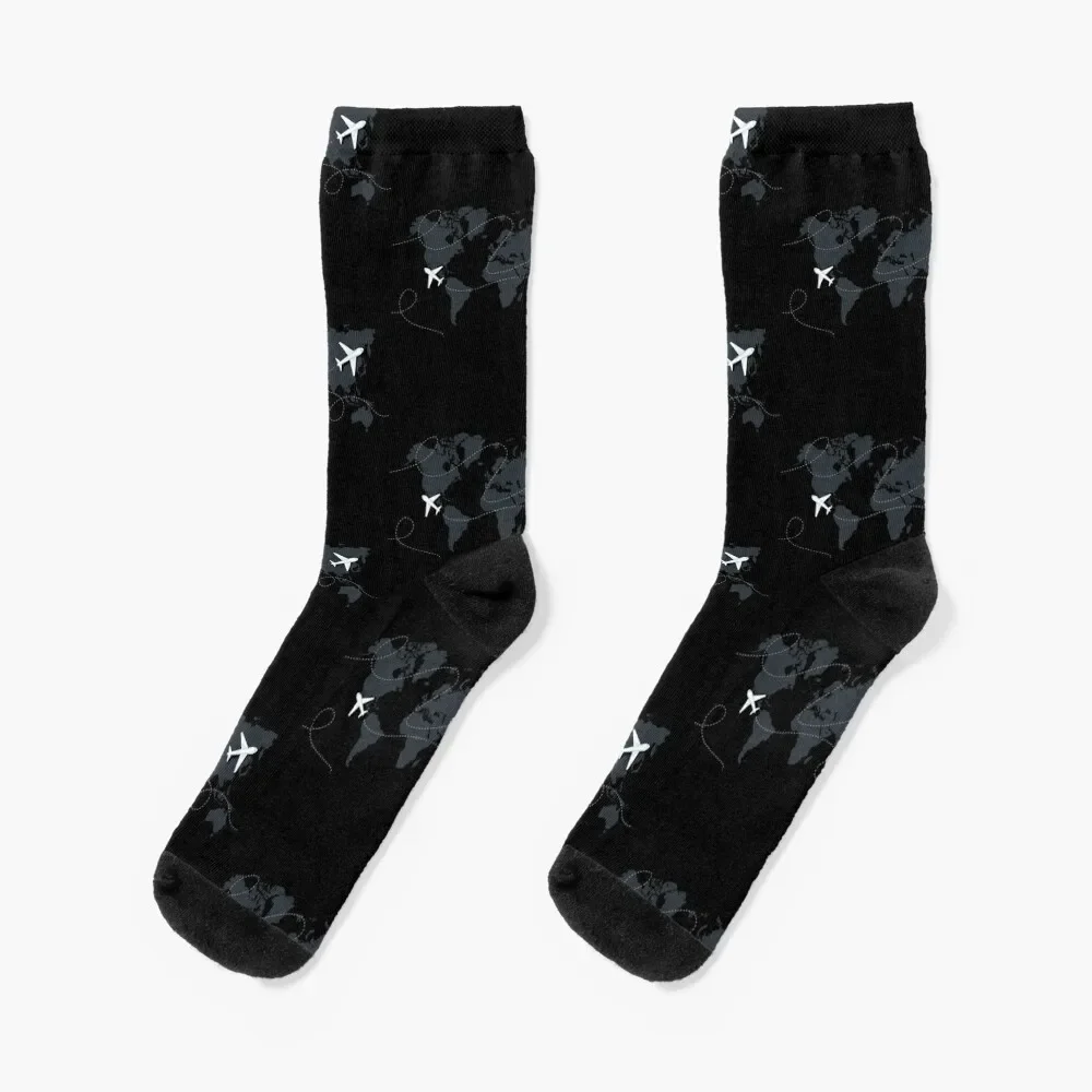 

Aircraft Map Socks funny gifts cartoon shoes Women Socks Men's