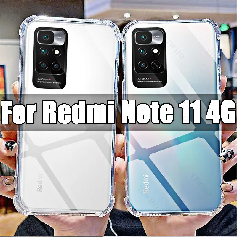 Soft Silicone Shockproof Case for Xiaomi Redmi Note 11 4G HD Transparent Covers Shell for Xiaomi Redmi Note11 4g 6.5