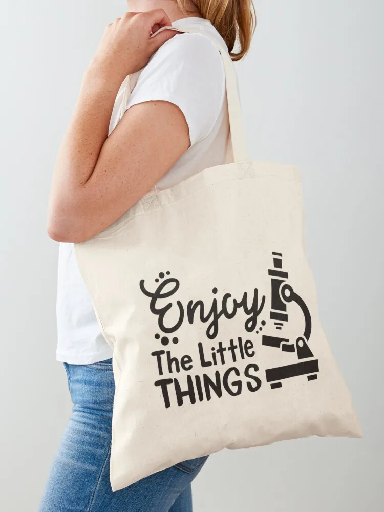 Enjoy Little Things Microbiology Tote Bag foldable reusable bag free delivery bags Canvas Tote Bag