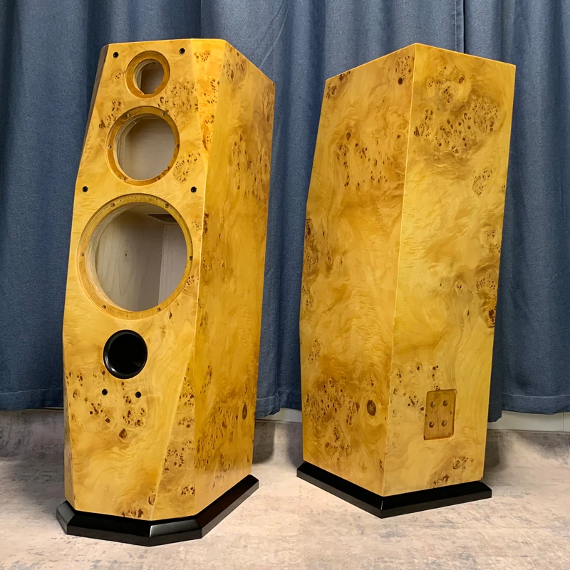 Craftsmen Customized One Pair 12 Inch Three-Way Speaker Birch Plywood Labyrinth Empty Cabinet Box DIY HiFi Acoustic Shell