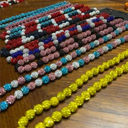 20'' Rhinestone Baseball Inspired Beaded Necklace Discoball Necklaces for Team Lovers - 10mm Disco Balls - Baseball Player Drip