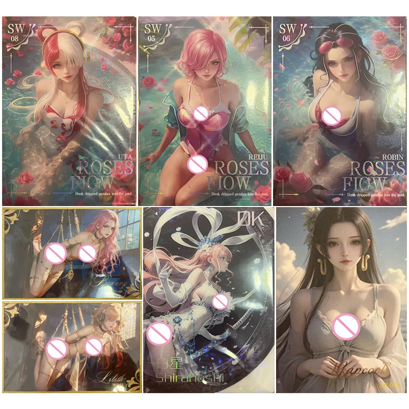 Anime One Piece A6 Card Nico Robin Shirahoshi Nami Uta Vinsmoke Reiju Collectible Cards Christmas Birthday Gifts Children's Toys