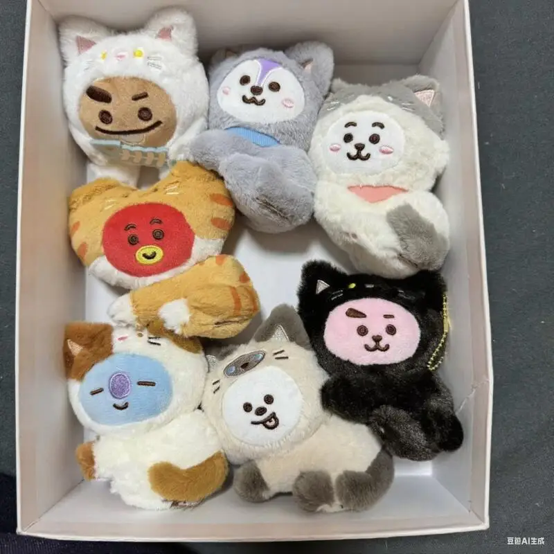 애니메이션 만화 BT21 쿠키 치미 크로스드레싱 봉제인형, 독창적인 새로운 봉제인형 펜던트, 배낭 키체인 펜던트 액세서리