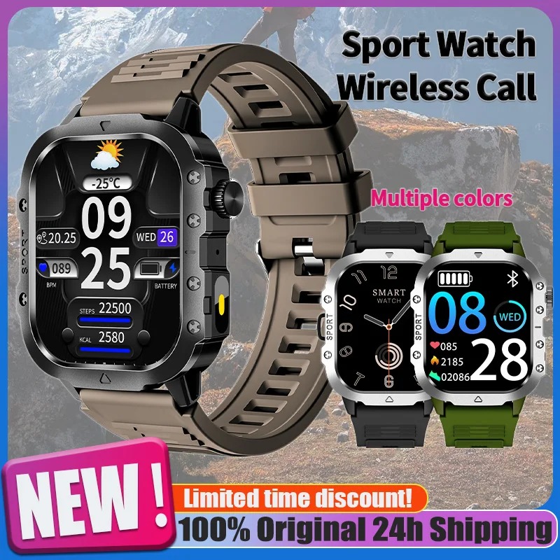 

2025 New Smart Watch Dynamic Island Men Flashlight Heart Rare Waterproof Outdoor Sports Tracker Wireless Calling Smartwatch