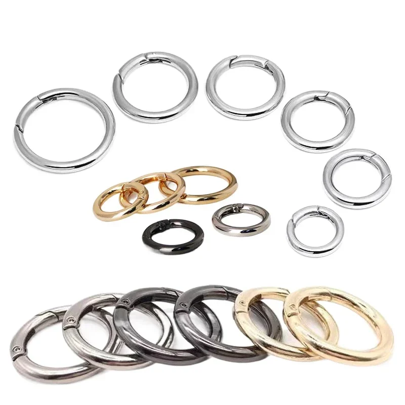 100Pcs/lot Metal Spring Gate O Ring Openable Keyring Leather Craft Bag Belt Buckle Trigger Snap Clasp Clip Connector DIY Parts