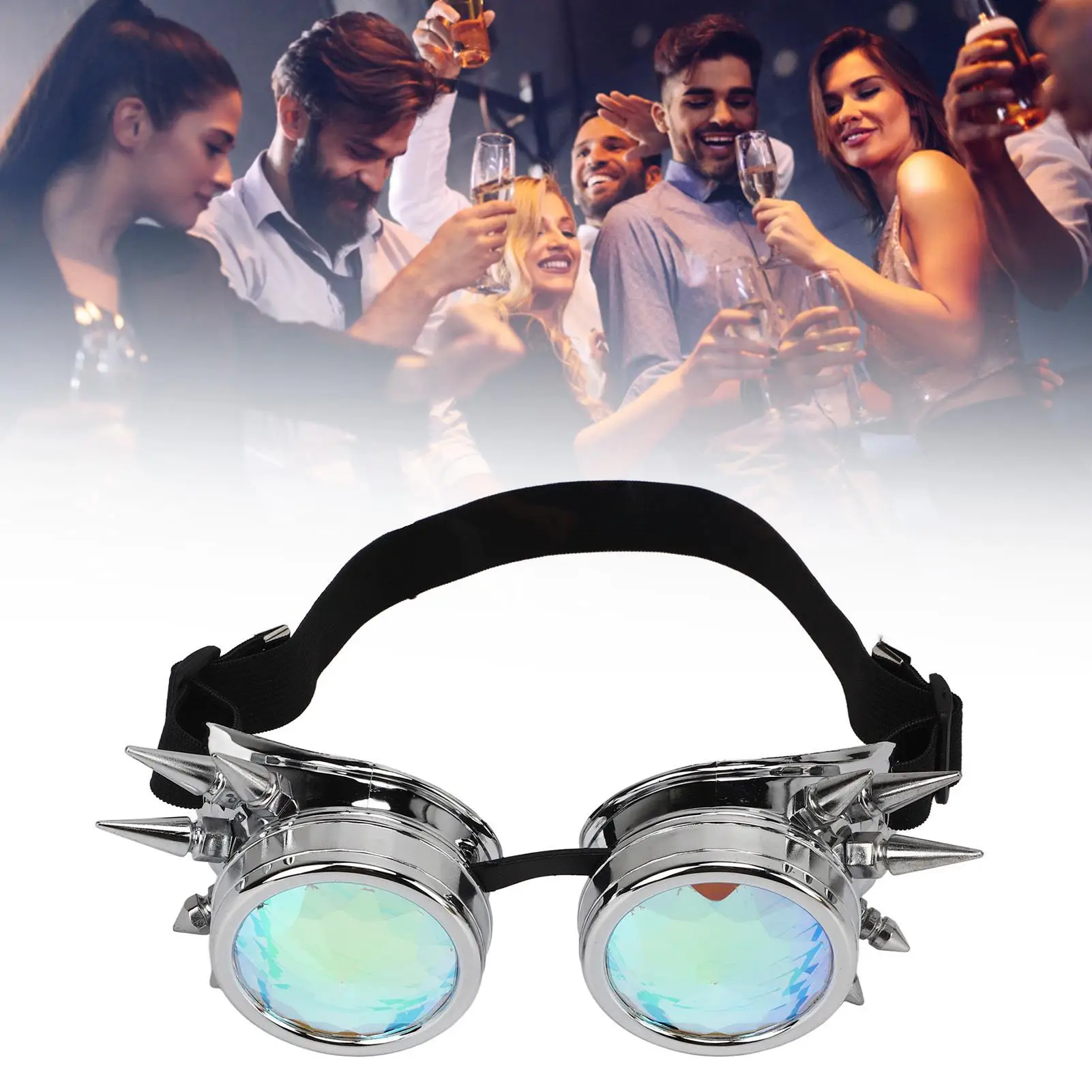 Steampunk Kaleidoscope Goggles - Retro Rave Glasses for halloween & Festivals