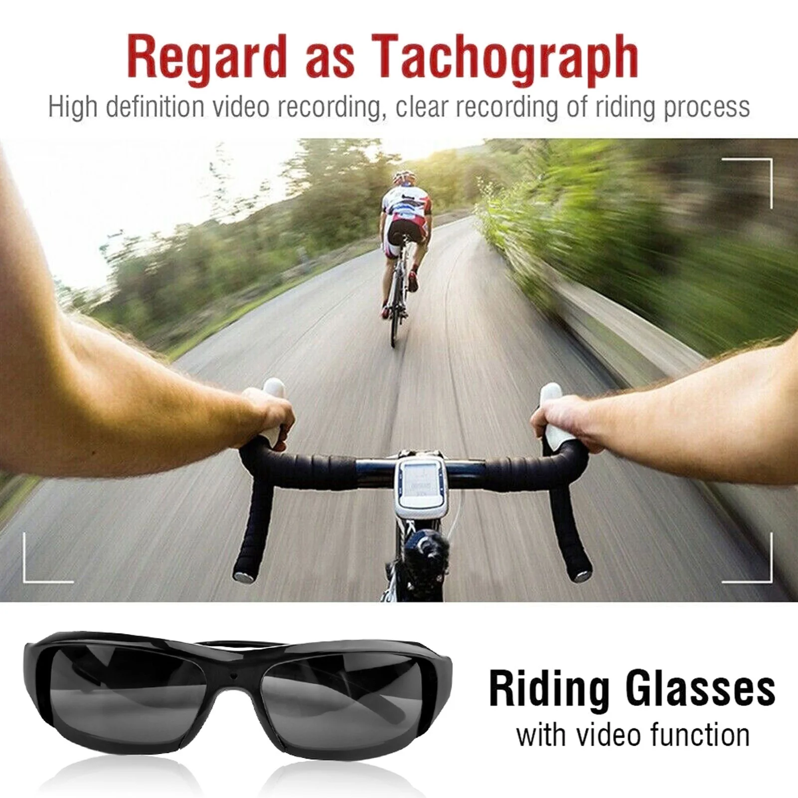 1080P Camera Sunglasses Anti Shake Wide Angle Lens Sports Action Camera Glasses for First Person Perspective Cycling