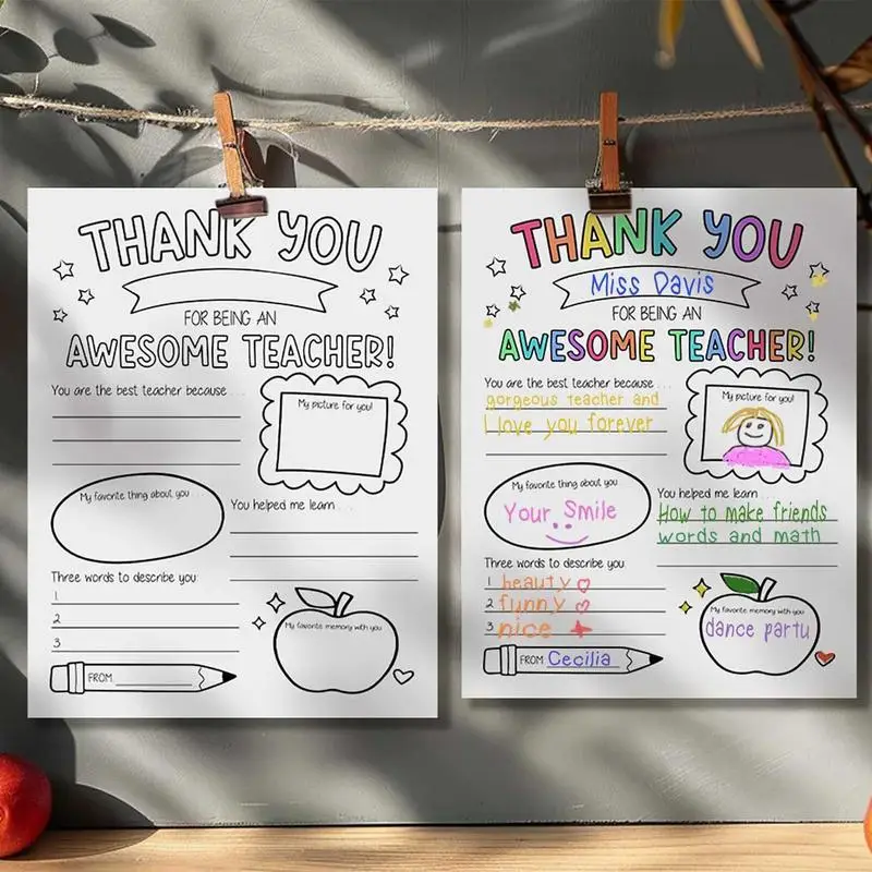 Cute Teacher Appreciate Card Class Kindergarten Card Class Kindergarten Teacher Card Fun Project For Coloring And Fun Elementary