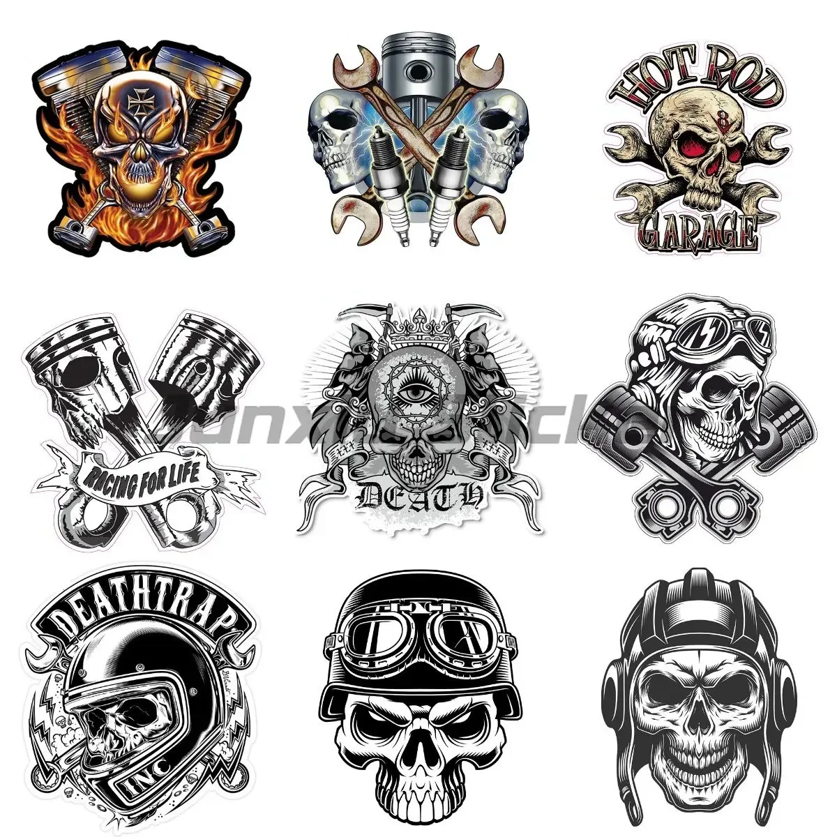

Metal Skull horror sticker Car Decals Vinyl Sticker Wheels Stickers for Laptop Stickers Car Window Decals Custom Sticke