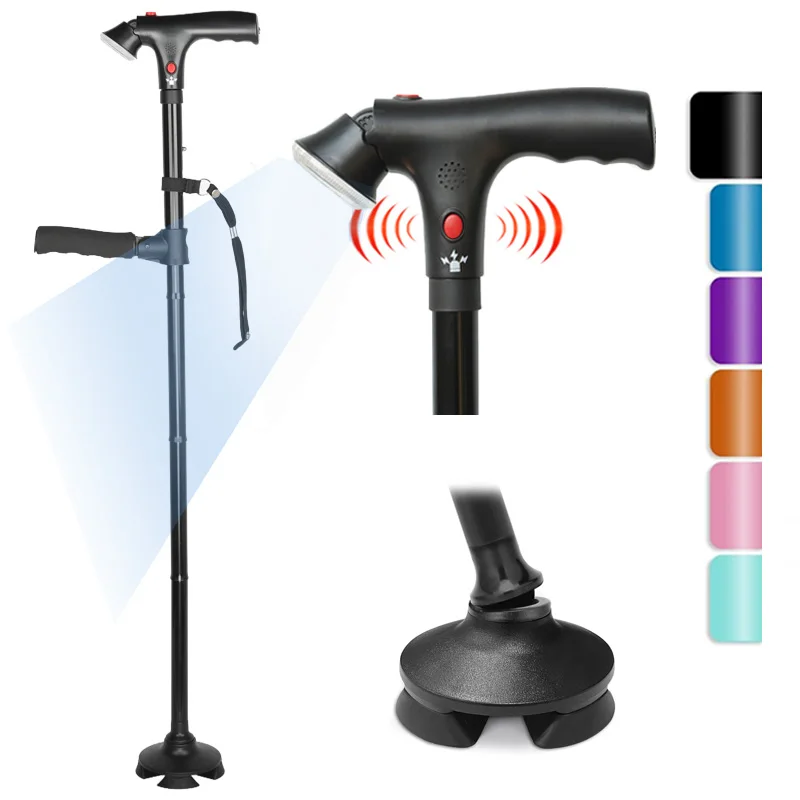 

Wholesale Orthopedic - Recommended with Light Emitting Diode and Alarm Aluminum Alloy Adjustable Foldable Custom Cane Cane
