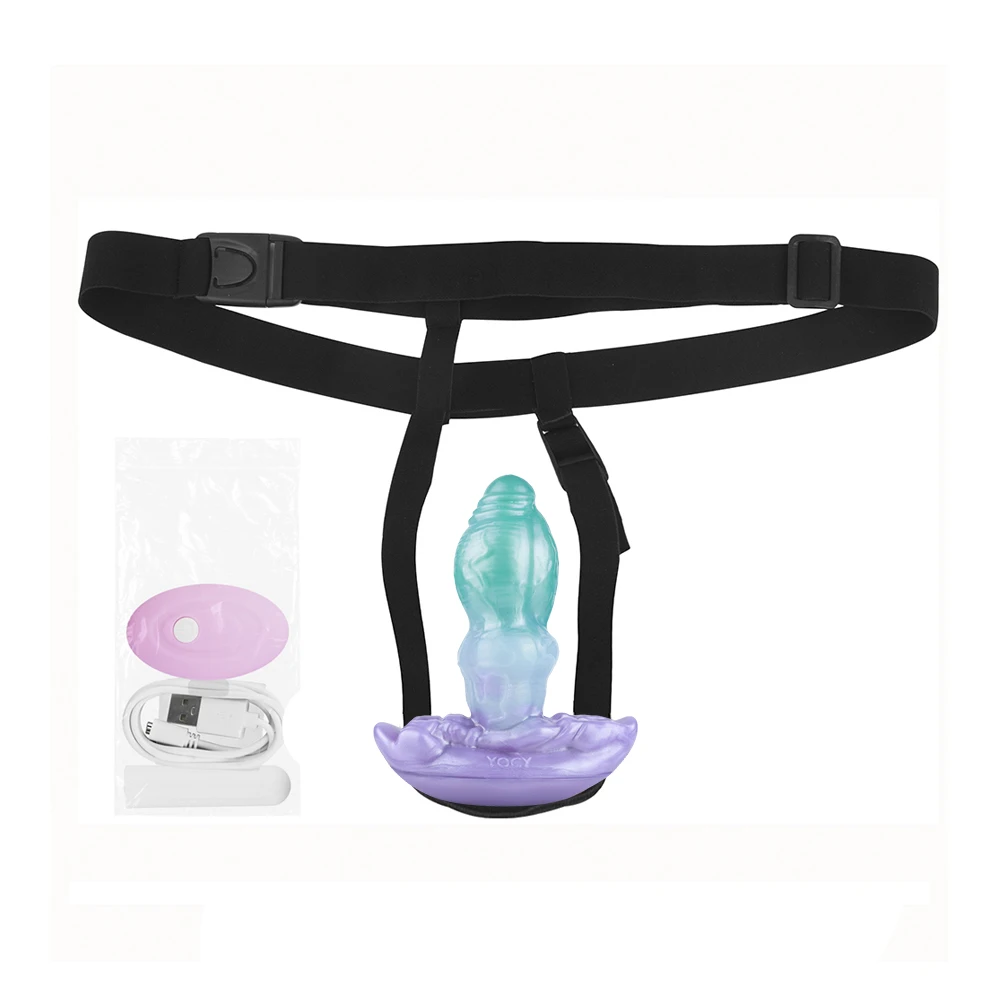 ELKKOST عقدة كبيرة شرجي التوصيل قضيب جلدي الذئب دسار التحكم عن بعد هزاز الفم الكمامة الجنس لعب للرجال النساء الأزواج الكبار 18 S ، M ، L #4