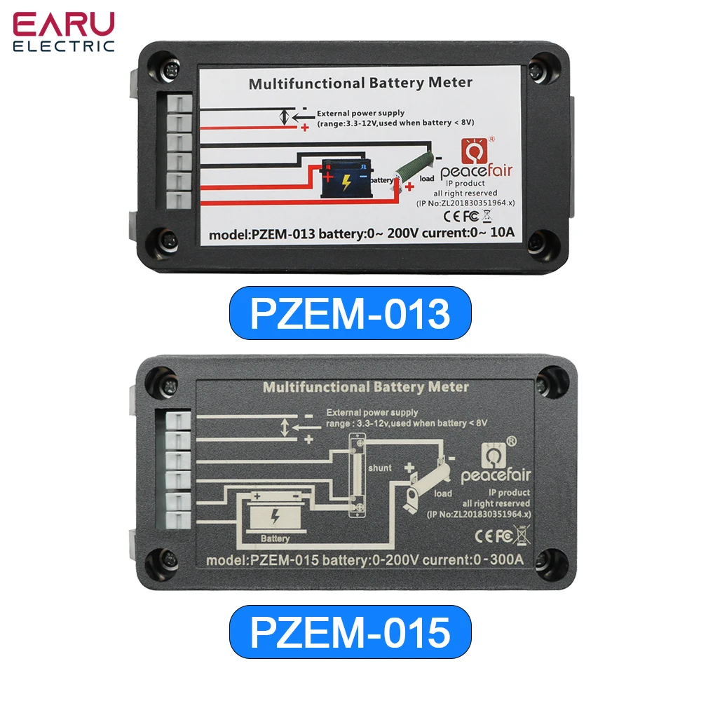 PZEM-013 DC 0-200V 10A 50A 100A 200A woltomierz z Tester akumulatora samochodowego pojemnością miernik napięcia elektrycznego