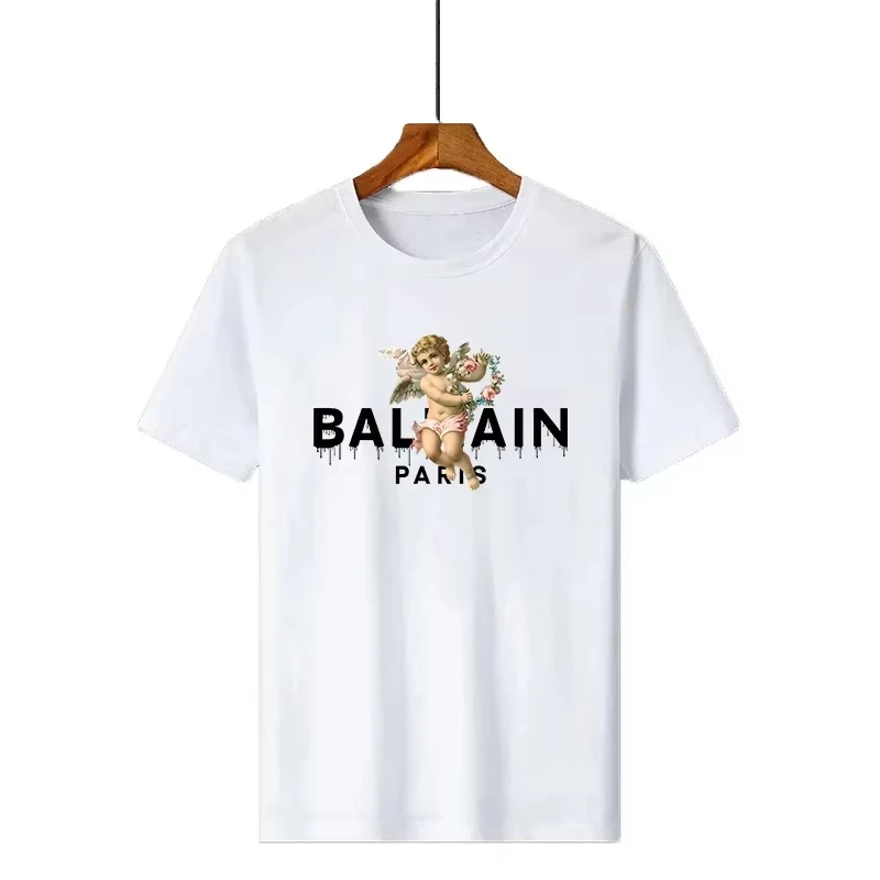 2025 Summer Luxury T-shirt Angel Graphic Print Short Sleeve Comfortable T Shirts Retro Y2k Tees t shirt women harajuku t shirts