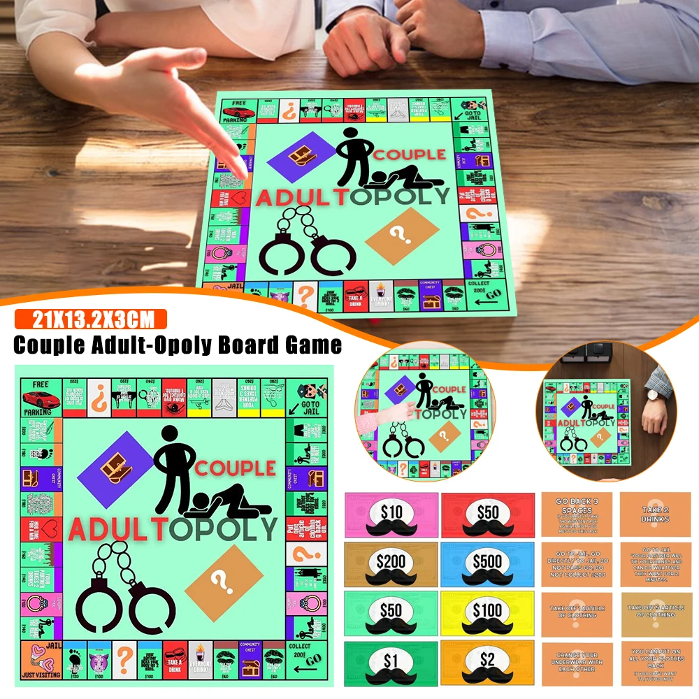 Adultopoly Board Game Couple Board Game Couple Opoly Board Game Entertainment Board Cards Games Couples Outdoor Portable Game