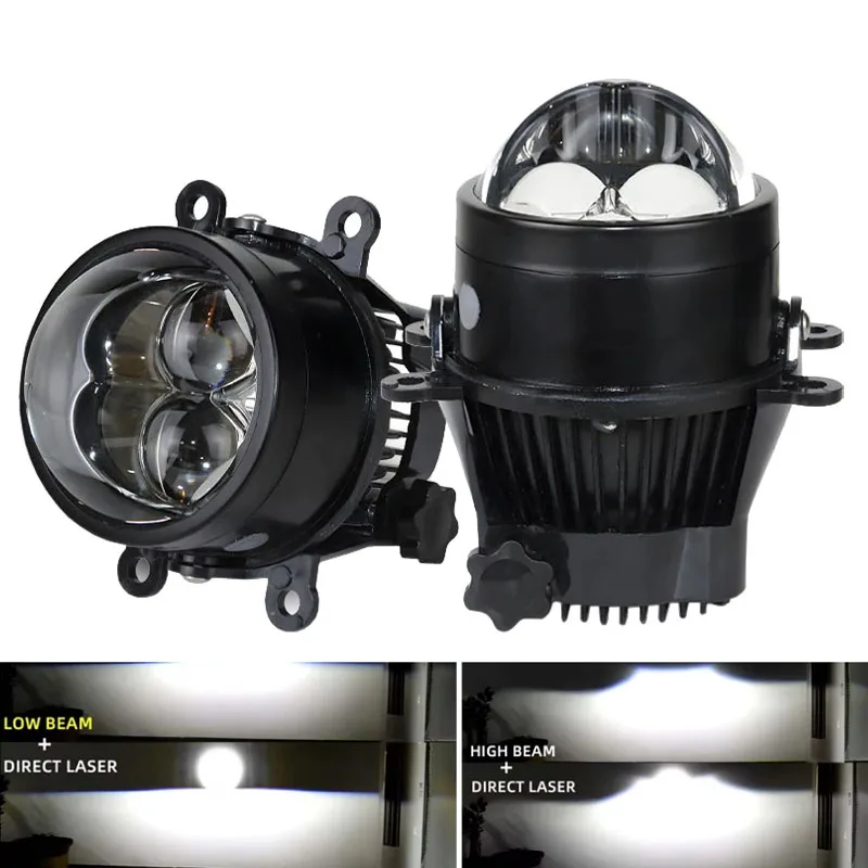 QIDEWIN 3-calowy projektor LED H11 HB3 9005 Hi Lo Beam 80W Bi Lens Wodoodporny aluminiowy reflektor do BMV Honda Laser Fog Lamp