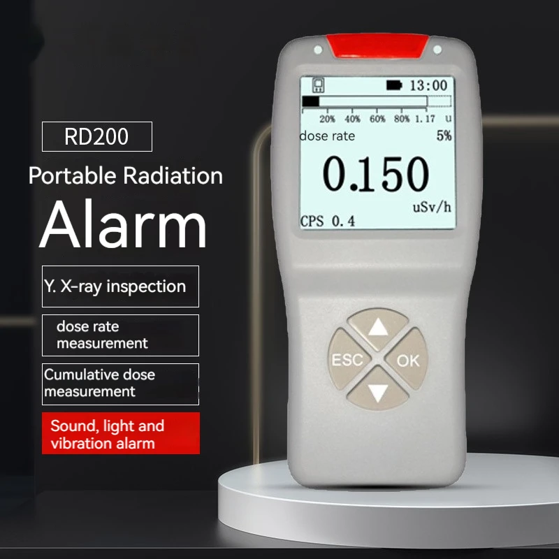 RD200 New Large Range Portable Radiation Detector Radiation Measuring Instrument Radiation Dosimeter Low Energy X, Y-ray Instr