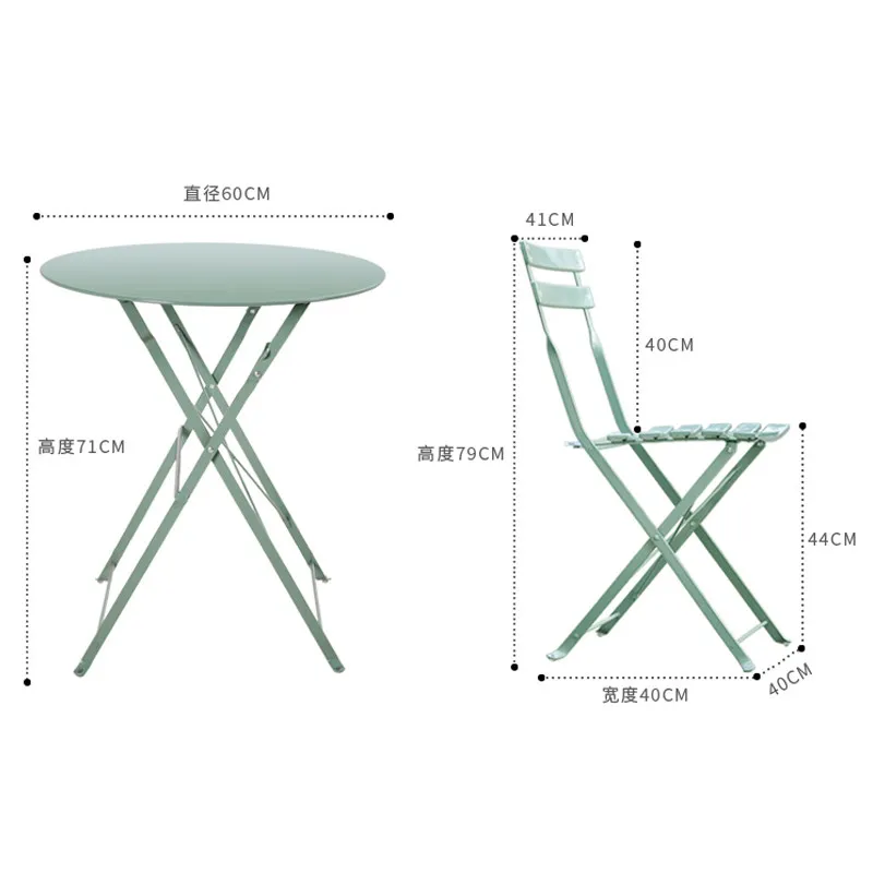 chair Balcony table and tea table set leisure area arrangement set folding small round table garden outdoor courtyard iron art