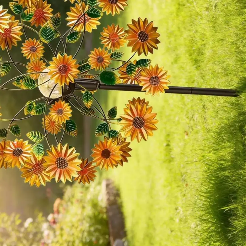 

Wind Spinner Metal Garden Wind Spinner with Butterflies Birds Metal Windmill Sculpture Decorative Outdoor Yard Stake for Patio