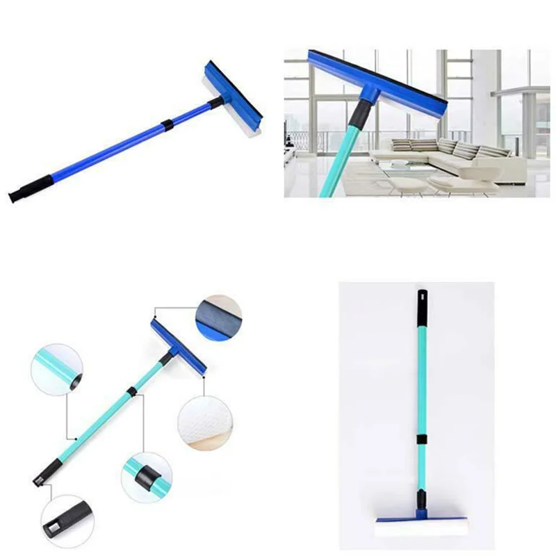 2 In 1 Telescopic Window Glass Cleaner Wiper Double-Sided Window Cleaner Bath Cleaning  Window Washing Brush Window Cleaner