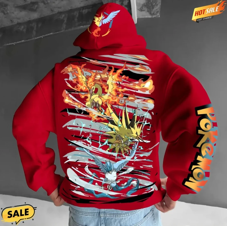 

Pokemon men's hoodie street casual wear 2025 autumn and winter cotton animation print