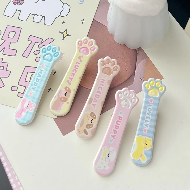 Exclusivo Cartoon Puppy Cat Hairpin para mulheres e meninas, doce grampo versátil, clipe lateral, acessórios de cabelo, presentes para crianças