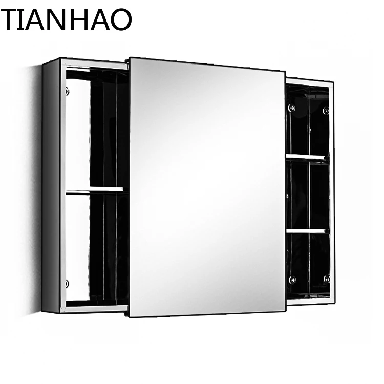 Three Doors Bathroom Medicine Cabinet With Mirror Sliding Door Bathroom  7094