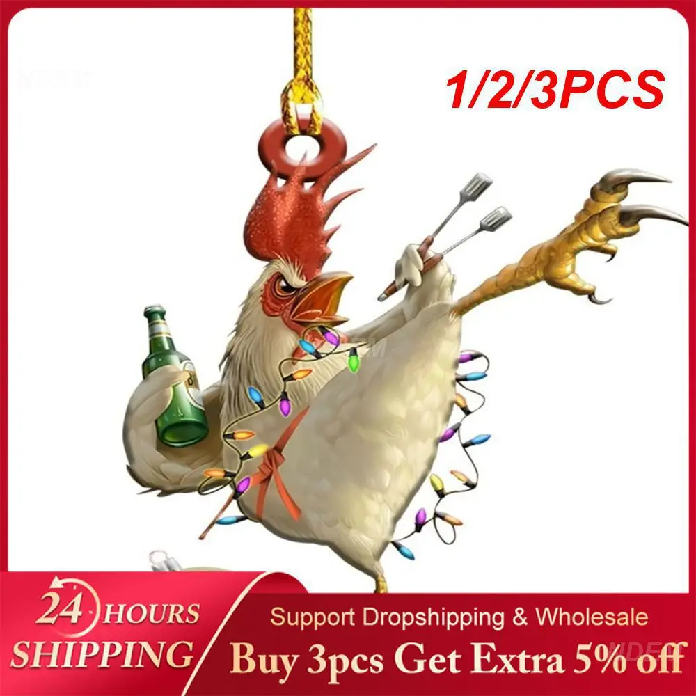 1/2/3PCS Christmas Hanging Ornaments Yan Value Online Durable Outdoor Decorations Christmas Cock Popular