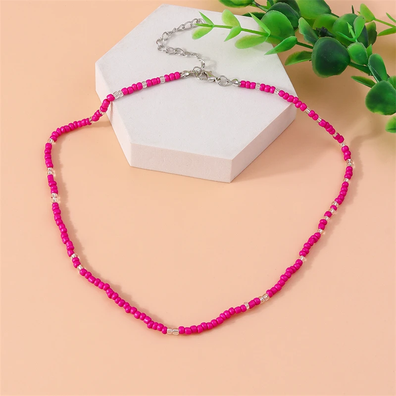 Mode bunte einfache handgemachte Perlen Halskette für Frauen Mädchen Party Festival Schmuck Geschenke – Detail 13