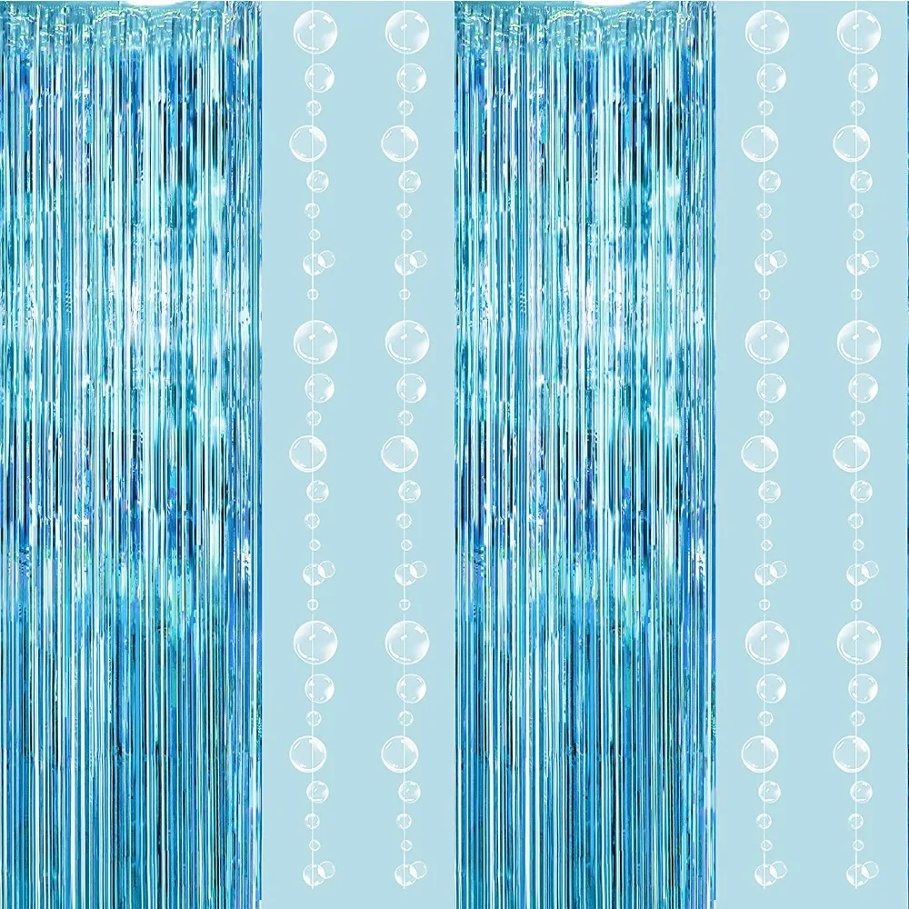 Blaue Hai-Geburtstagsparty-Dekorationen, Happy Birthday Banner, hängende Hai-Girlande, Unterwasser-Meer-Pool-Party-Zubehör – Detail 10