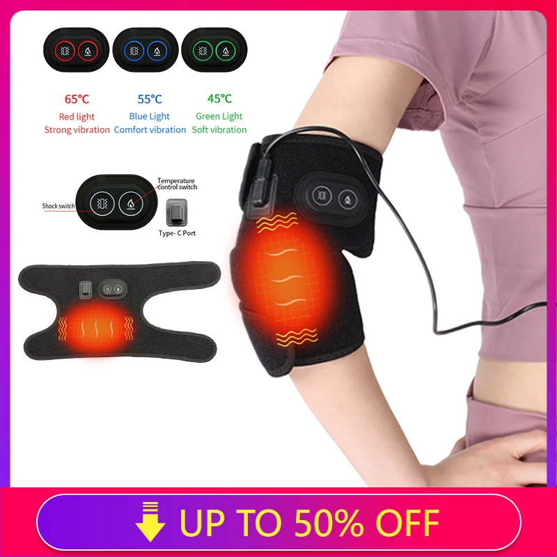 

USB Heating Elbow Pad Hot Warm Wrap Belt Band Brace Arm Sleeve Support Therapy Arthritis Joint Injury Pain Relief Rehabilitation