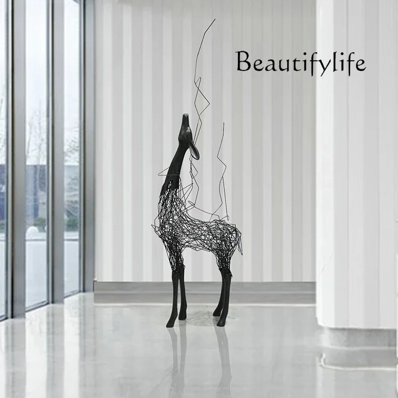 

HH Hotel lobby ornament floor creative deer sculpture art sales office decoration large handicrafts