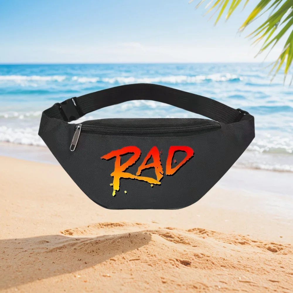 RAD Movie Title Logo Street Style Waist Backpack Crossbody Chest Bag Street Casual Sporty Fashionable Simple Unique Printed Desi