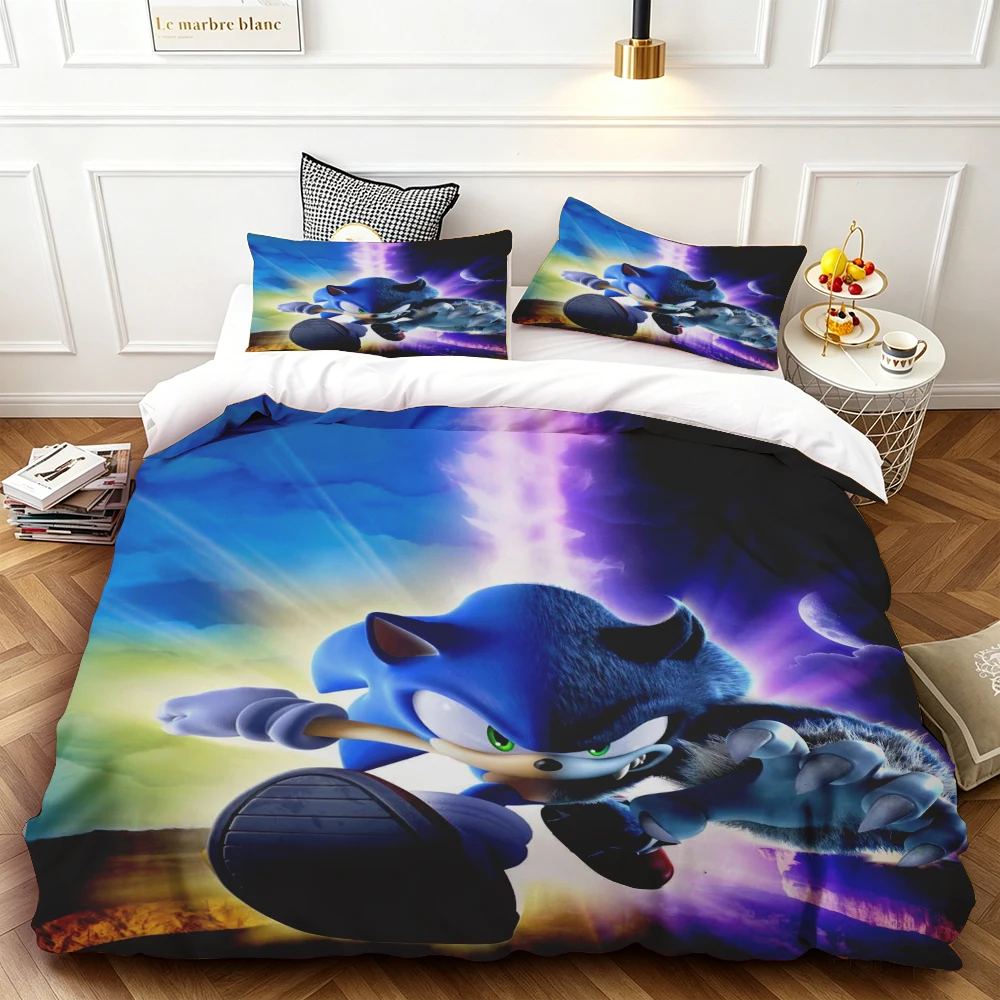 

Sonic Duvet Cover for Kids Cool Bedding Set, Duvet Cover for Bedroom Decor Soft ComfortableTwin, Luxury Birthday Gift beautiful