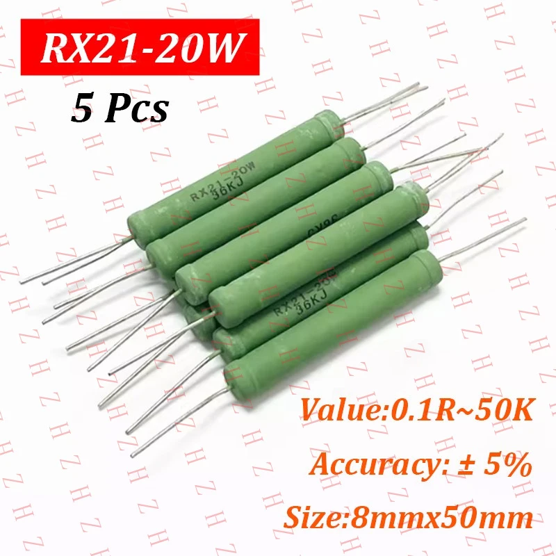 

U+ 5Pcs RX21-20W Speaker Divider Crossover Wire-Wound Resistor : 0.1 Ohm-50K Ohm【Wholesale private message sellers】