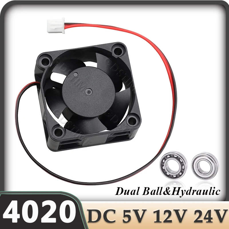 

Вентилятор Gdstime 40MM 4020, 3PIN, 24V 12V 5V DC, бесщеточный, для 3D-принтеров, осевой, 4PIN, на шарикоподшипниках/гидравлический, 40x40x20мм, мини-кулер