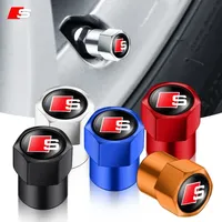 New 4Pcs Car Wheel Tire Valve Caps Air Stem Covers Accessories For Audi sline TT Q2 Q3 Q5 Q7 Q8 A3 A4 A5 A6 A7 R8 B5 B6 B7 C5 V8